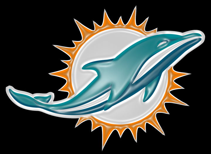 Miami Dolphins Plastic Effect Logo iron on paper